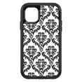 thumbnail image 1 of DistinctInk Custom SKIN / DECAL compatible with OtterBox Defender for iPhone 11 (6.1" Screen) - White Black Damask Pattern - Floral Damask Pattern, 1 of 5