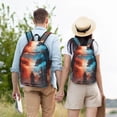 thumbnail image 4 of Rocae Red And Blue Sky Dragon for Canvas College Laptop Backpack for Men Women-Small, 4 of 5
