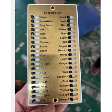 XaTanion Grocery List Shopping List Memory Reminder Board Reusable Shopping List Gift for Family Friends,Gold,15.5*8cm