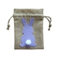 thumbnail image 4 of Conejo de Pascua Decoración Arpillera Cordón Bolsa de regalo 14x10cm Favores de fiesta para niños Fiesta de cumpleaños Accesorio duradero Reutilizable Púrpura, 4 of 9