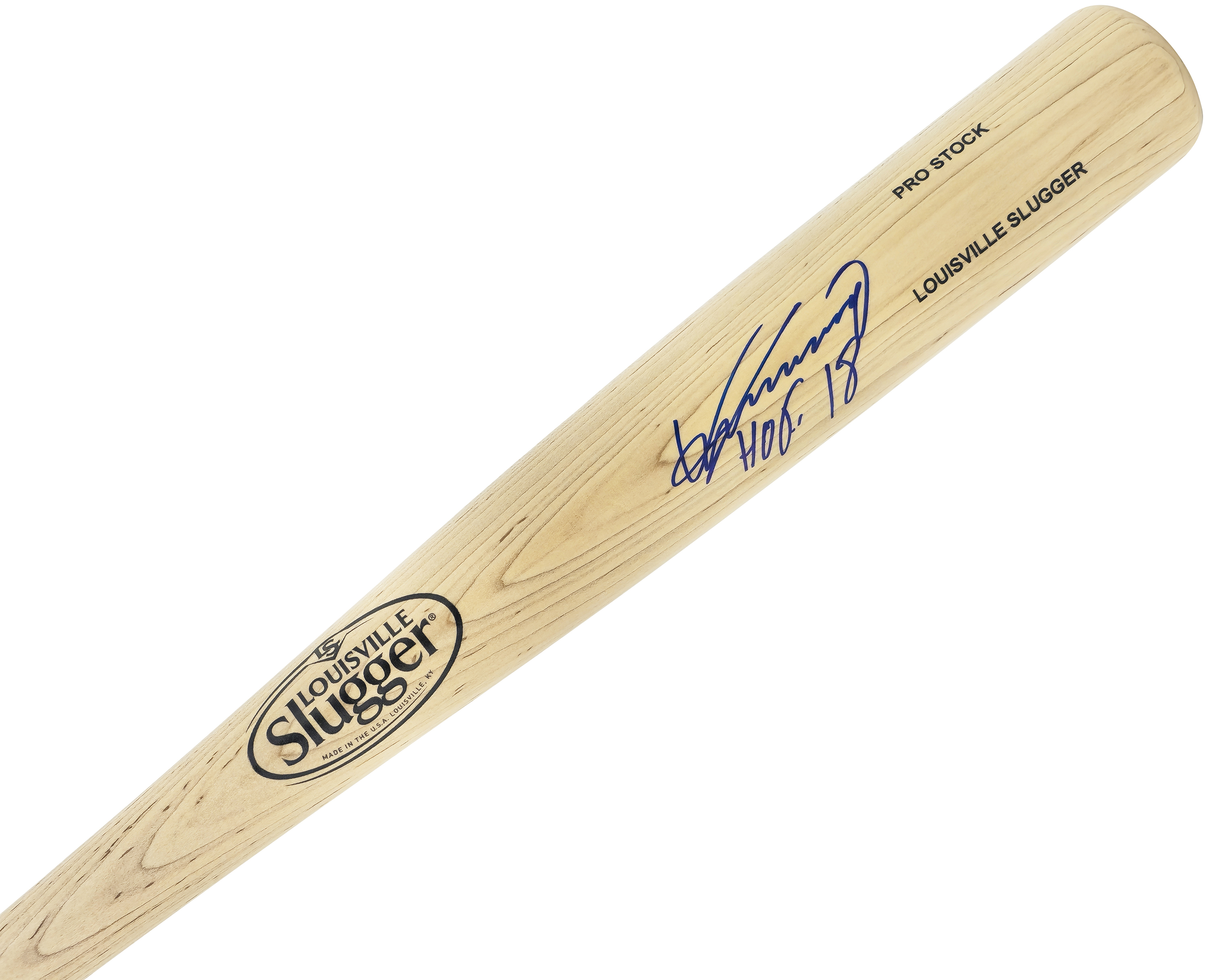 Vladimir Guerrero Sr. Autographed Blonde Louisville Slugger Baseball Bat Anaheim Angels "HOF 18" Beckett BAS Witness 229986