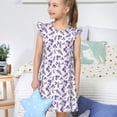 thumbnail image 4 of Fotbe Lavender Flowers Vestido de Dormir para Niñas de 3 a 10 Años, Mangas Cortas, Estilo Princesa, Pijama Camisón con Mangas Voladas-Medium, 4 of 6