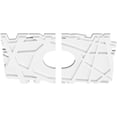 thumbnail image 2 of 20"W x 13 3/8"H x 5"ID x 7"C x 1"P Novo Architectural Grade PVC Contemporary Ceiling Medallion, Two Piece, 2 of 11
