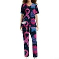 thumbnail image 3 of World Breast Cancer Awareness Day Scrubs Nursing Uniform Women Scrubs Set Scrubs Top and Pants, 3 of 3