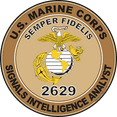 thumbnail image 1 of U.S.M.C. MOS 2629 Signals Intelligence Analyst Decal 5.5" - Desert Tan, 1 of 1
