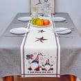 thumbnail image 4 of Independence Gnomes Celebration Table Runner 120 Inches, Fireworks Beige American Flag Bed Runner Dresser Scarves Tabletop for Indoor Outdoor Parties/Ceremony/Banquet, 13"x 120", 4 of 8