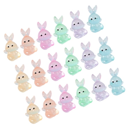 Phenofice 18pcs Luminous Resin Animal Figurine Garden Decoration for Mini House