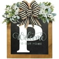 thumbnail image 2 of Sunjoy Tech Front Door Wreath Surname 26 Letter Farmhouse with Eucalyptus Bow-knot Front Door Welcome Sign Household Supply, 2 of 8