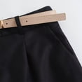 thumbnail image 7 of Womens Fashion Dressy Shorts Belted High Waisted Shorts Loose Casual Work with Pockets Black XS, 7 of 7