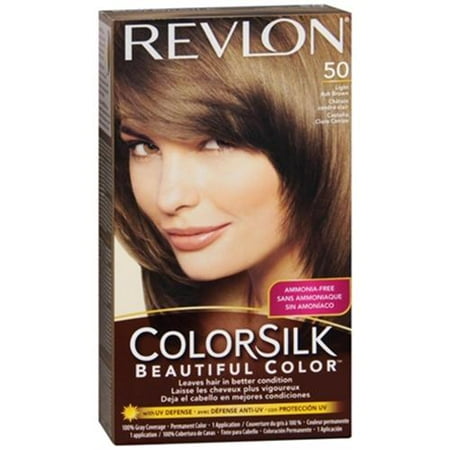 Revlon ColorSilk Hair Color, 50 Light Ash Brown 1 ea (Pack of 3 ...