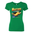 thumbnail image 2 of Wild Bobby, Ford Yellow Mustang Horsepower Cars and Trucks Women Slim Fit Junior Tee, Kelly, X-Large, 2 of 6