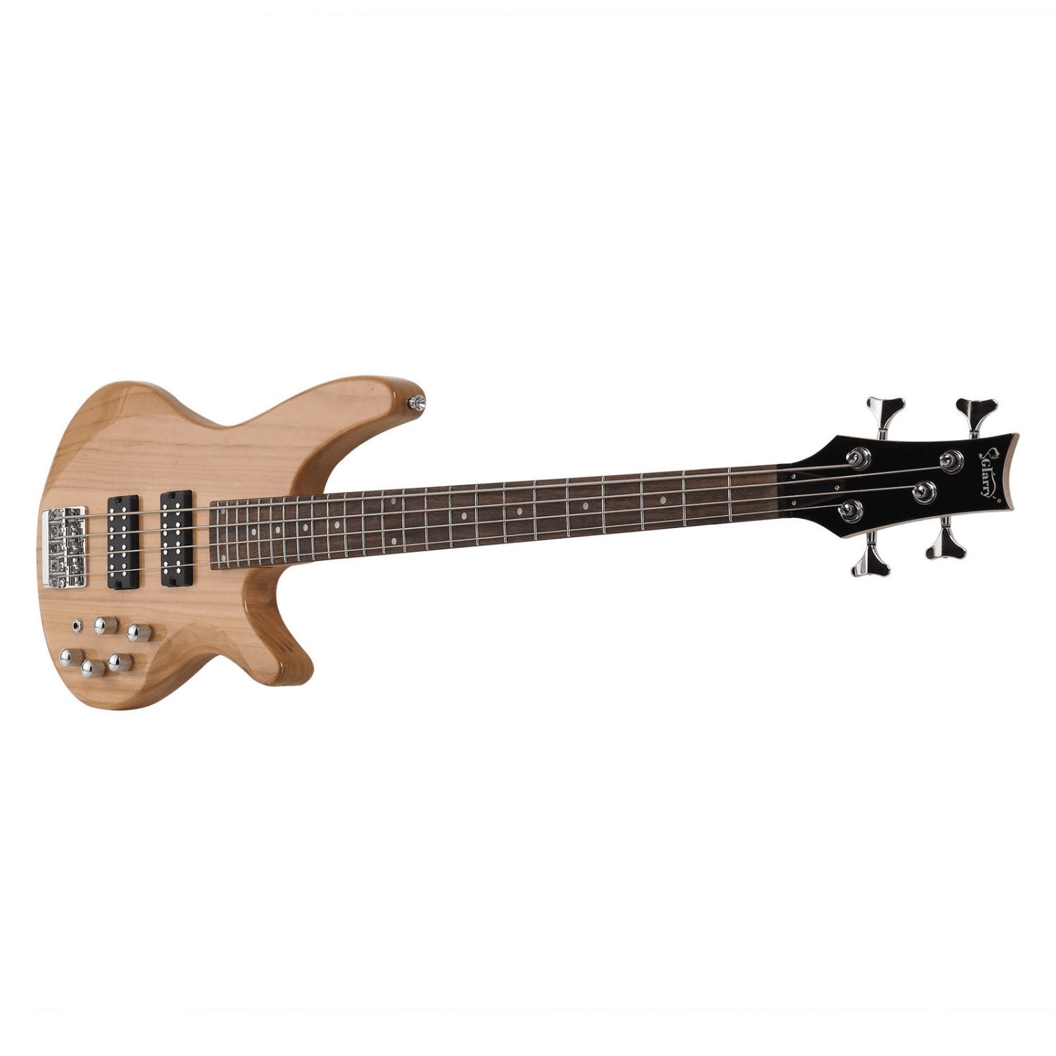 Hassch Electric Bass Guitar with Bag for Beginners, 4 String Bass with Strap and Other Accessories, Burlywood