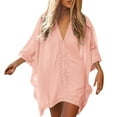 thumbnail image 2 of Rigardu swimsuit coverups for women Women Beach Bathing Suit Swim Bikini Swimsuit Oversized Cover Up Dresses cover ups for swimwear women Pink + One size, 2 of 8
