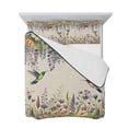thumbnail image 7 of Spring Floral Full Size Down Alternative Comforter,Lightweight Comforter Quilt Bedding Set with Pillow Shams Daisy Sunflowers Wisteria Hummingbird Beige All Seasons Bed Comforter Duvet Insert 78"x90", 7 of 7