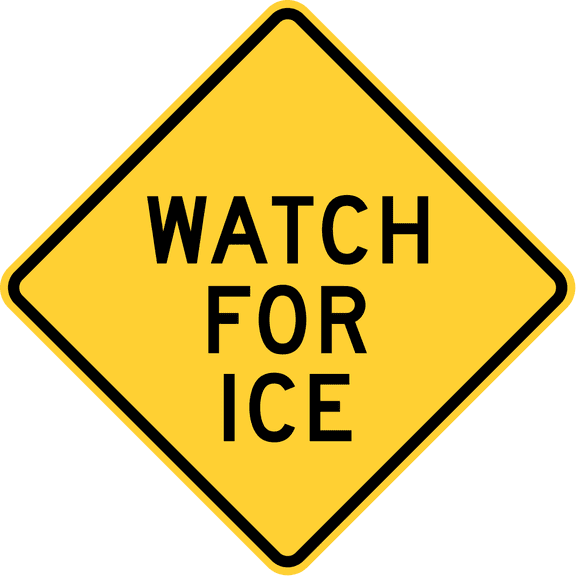 Vinyl Stickers - Watch for ice, Pennsylvania - Safety and Warning Warehouse Signs Stickers - 3.5" x 5" - 3 Pack