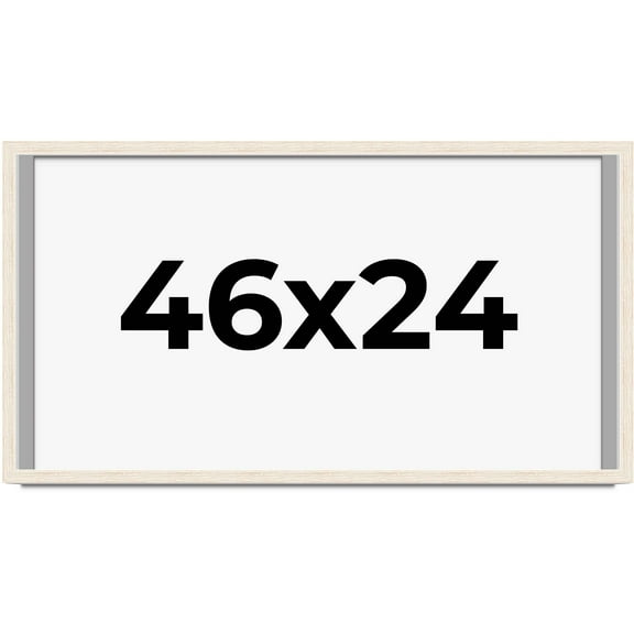 46x24 Shadow Box Frame White | 1.125 Inches Deep Real Wood Rustic Shadowbox Display Frame | UV