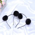thumbnail image 4 of EeaseMX 6 diademas con pompones para niñas y mujeres (negro/blanco), 4 of 8
