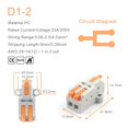 thumbnail image 1 of Mini conector de Conductor de cable rápido, bloque de terminales de empalme de 2/3 pines, compacto, Universal, 1 entrada, salida múltiple con orificio de fijación, 1 of 4