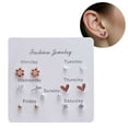 thumbnail image 1 of 7 Pairs Earrings Sterling Stud Earrings Pearl Earrings Studs For Christmas Women Week Earrings, 1 of 9