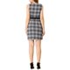 thumbnail image 3 of INSPIRE CHIC Vestido de Lápiz Sin Mangas con Cuello en V y Apliques para Mujeres en el Trabajo M Negro-Cuadros, 3 of 6