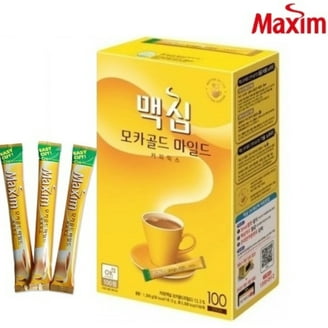 Dongsuh Maxim Mocha Gold Mild Coffee Mix, 100 Packs, Mocha Flavor