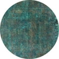 thumbnail image 1 of Ahgly Company Indoor Round Oriental Turquoise Blue Industrial Area Rugs, 3' Round, 1 of 4