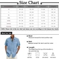 thumbnail image 2 of Designer Spring Summer Men's Casual Cotton Linen Solid Color Short Sleeve Shirts Loose Shirts L, 2 of 4
