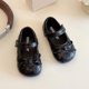 thumbnail image 4 of Pisos Negros con Zapatos de Moda de Princesa de Suela Suave de Chicas de Arco con Correa, 4 of 6