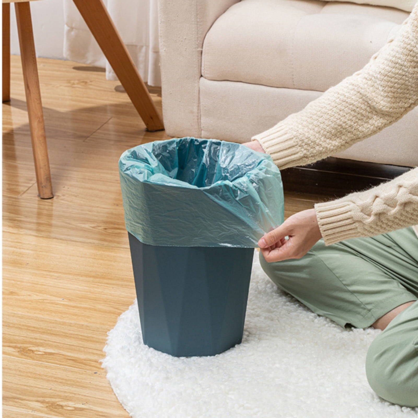 Small Kitchen Bathroom Trash Can, Plastic Wastebasket Trash Container, Bathroom Garbage Can, Waste Basket for Under Counter/Kitchen/Office/Bedroom/Bathroom