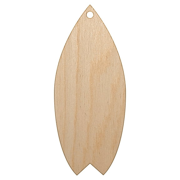 Surfboard Solid Wood Holiday Christmas Tree Ornament Unfinished DIY Pre-Drilled Craft