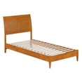 thumbnail image 2 of AFI Valencia Twin-XL Solid Wood Low Profile Sleigh Platform Bed, Light Toffee, 2 of 13