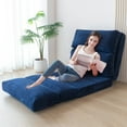 thumbnail image 3 of MAXYOYO Fluffy Soft Bean Bag Sofa Bed,Extra Thick Adult Floor Mattress with Washable Soft Faux Fur Cover,Folding sofa bed for Bedroom Living Room,Navy,Single, 3 of 7