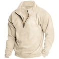 thumbnail image 2 of Npasoilc Half Zip Sweatshirt For Men Long Sleeve Pullover Sweatshirt Lightweight Hiking Jackets Casaul Stand Collar Sweatshirts Fall Tops Outdoor Warm Sweatshirts, 2 of 4