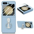 thumbnail image 1 of Ring Holder Case Compatible with Samsung Galaxy Z Flip 5 Case, Slim Thin Solid Sturdy Hard PC All-Inclusive Anti-Drop Built-in Screen Protector Case for Samsung Galaxy Z Filp 5 5G 2023, Skyblue, 1 of 9