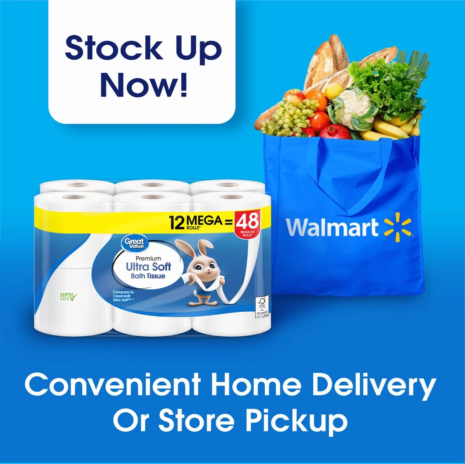 Ultra Soft Toilet Paper 12 Mega Rolls 244 Sheets 2 Ply Bathroom Toilet Paper