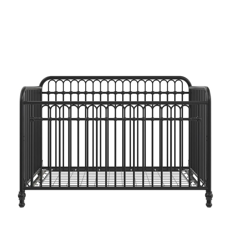 Little Seeds Raven 3 in 1 Convertible Metal Crib Nursery Furniture Black