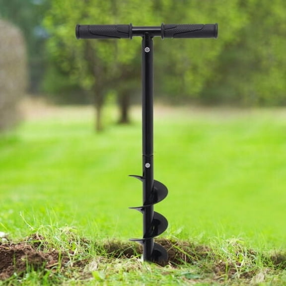 Manual Hole Digger for Gardening & Ice Fishing – Portable, Eco-Friendly, Durable with Spiral Blade & T-Handle – Ideal for Planting, Fence Posts, and Outdoor Use
