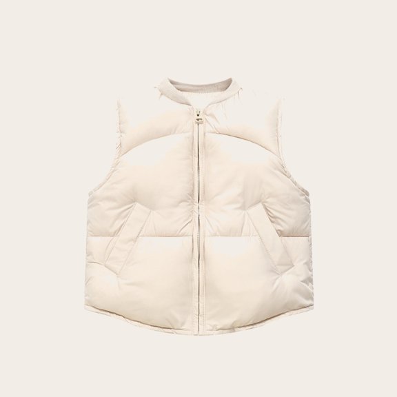 YUNAFFT Kids Sleeveless Vest Solid Color Zip-Up Thermal Casual Outerwear