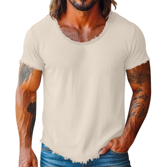 M Y M Camisa sin Mangas Color Sólido Clásico Ropa Deportiva Casual para Cualquier Temporada Camisas de Lino de los Hombres