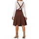 thumbnail image 3 of Vestido de tirantes de color sólido con botones decorativos INSPIRE CHIC para mujer, falda midi acampanada, marrón, talla M, 3 of 6