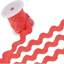 1.34 Inch Red Rick Rack Trim Jumbo RIC Rac Ribbon 10 Yards Christmas Rickrack Zig Zag Wave Bending Fringe Trim Woven Fabric S Shaped Lace Trim for Sewing DIY Crafts