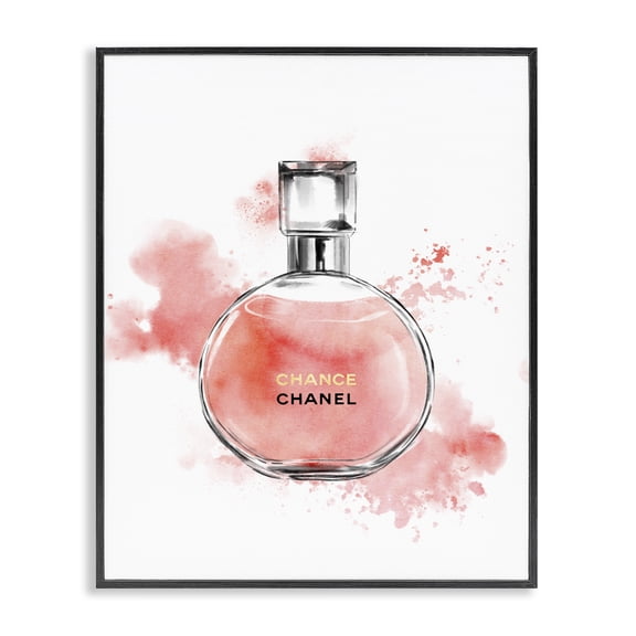 Stupell Industries Shabby Chic Pink Fashion Watercolor Cosmetic Perfume Bottle Designer Glam Black Framed Giclee Art, 11 x 14, by Ziwei Li