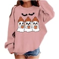 thumbnail image 3 of Taqqpue Kids Oversize Sweatshirt Halloween Bat Star Print Casual Loose Long Sleeve Fleece Lined Pullover Tops Fall Winter Warm Hoodie Tops for Toddler Kids Size 1-13, 3 of 6