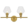 thumbnail image 4 of Gene 2 light Brass and Clear glass Wall sconce, 4 of 4