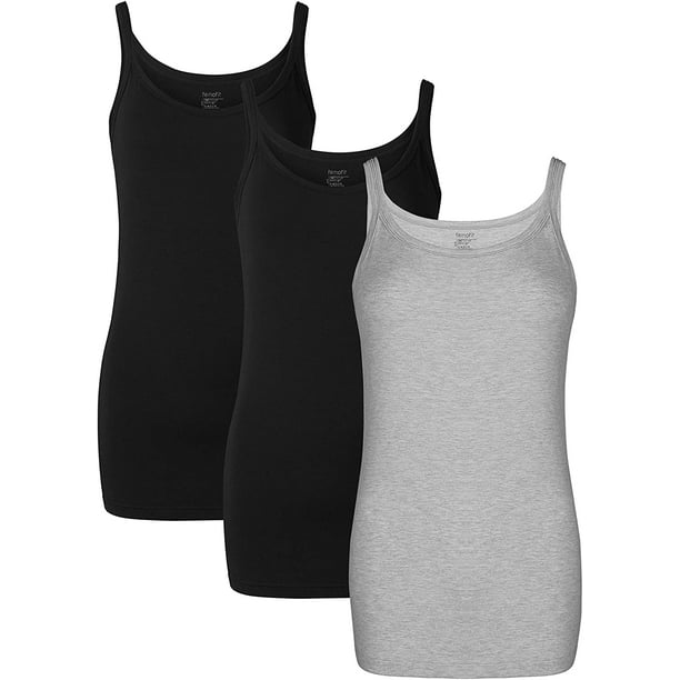 Women's Tank Top Bamboo Rayon Camisole Long Length Layering Tank Tops Camis  3 Pack S~XL 