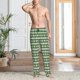 thumbnail image 2 of Balery Light Green Squares Pantalones de pijama para hombre, pijama ultraligero, pantalón de descanso-Large, 2 of 6
