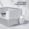 thumbnail image 6 of PawHut Stainless Steel Litter Box, XL Enclosed Cat Litter Box for Big Cats with High Side, Scoop, Easy Cleaning & Anti-Urine Leakage, Light Gray, 6 of 9