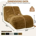 thumbnail image 4 of Aukfa Chaise Lounge, Bean Bag Sofa for Stretching, Relaxation, High Density Foam Recliner, Brown, 4 of 8