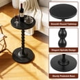 thumbnail image 3 of Dznils Small Round Wood Side Table, Modern Drink End Table, Coffee Table with Wood Base, 22"H, Black, 3 of 11