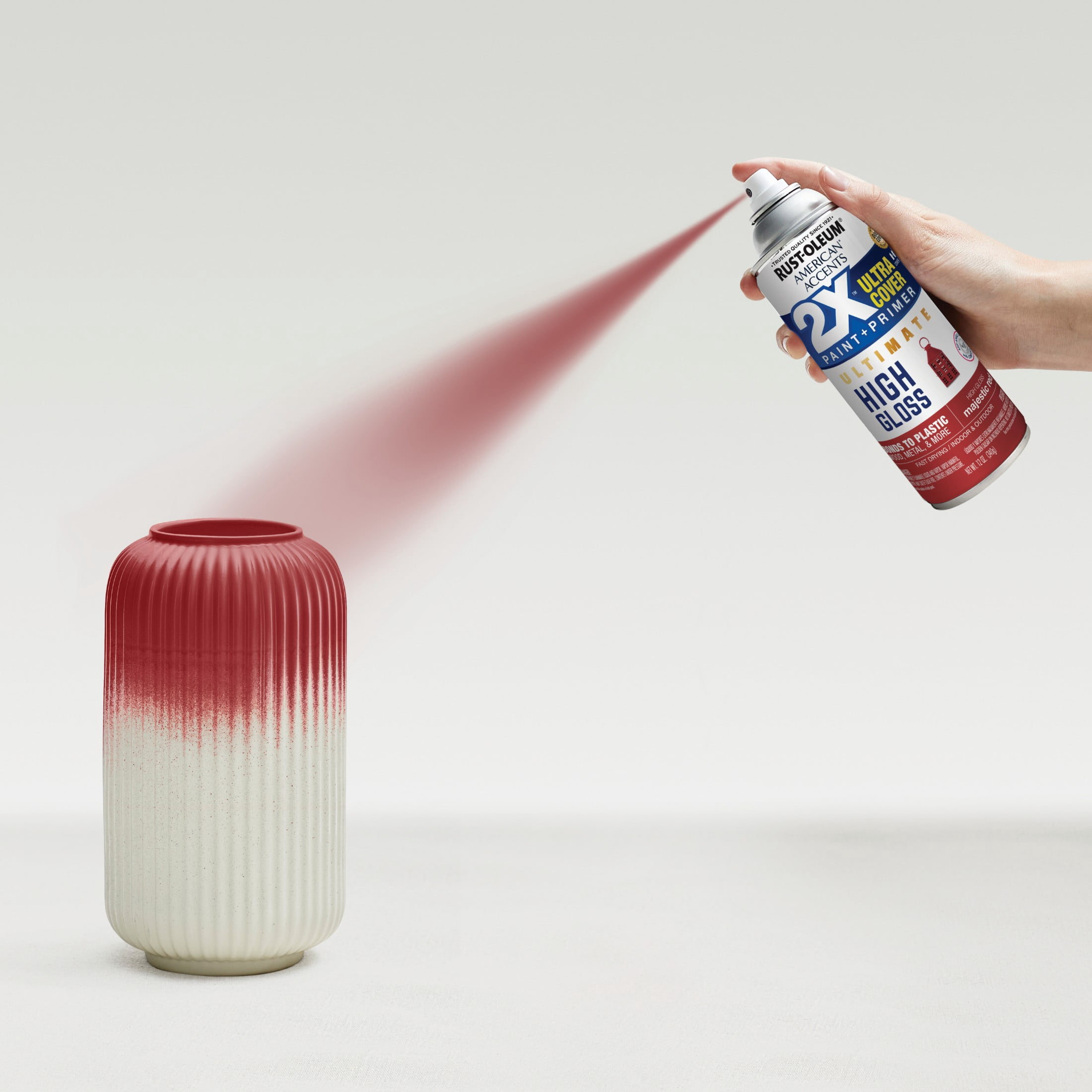 Majestic Red, Rust-Oleum American Accents 2X Ultra High Gloss Spray Paint-371767, 12 oz